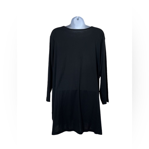 Lands' End V Neck Tunic 3/4 Sleeve Black 532089 Cotton/Modal NWT - Picture 4 of 8